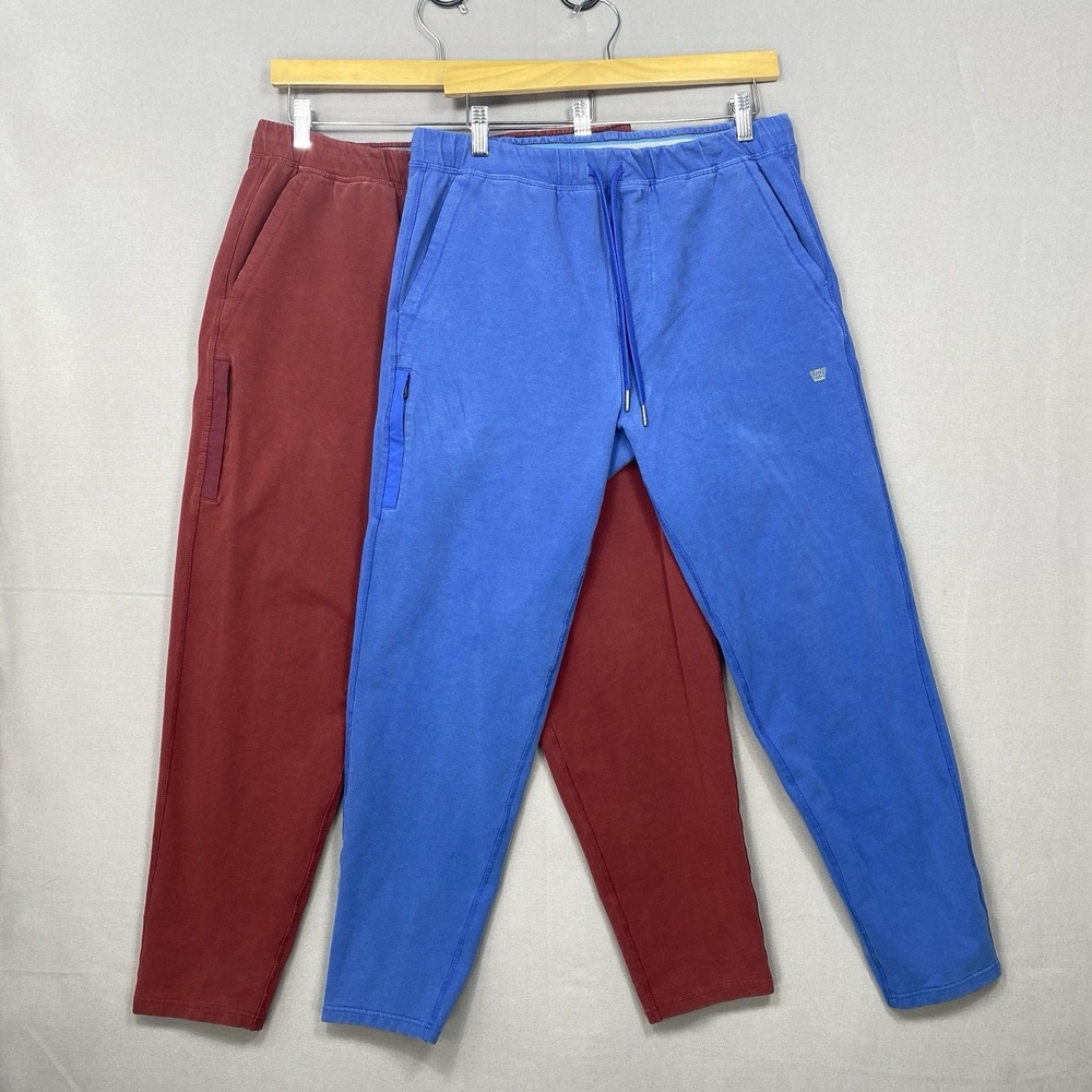 Mack Weldon Blue Red Ace Sweatpants Joggers Mens Large Lot of 2